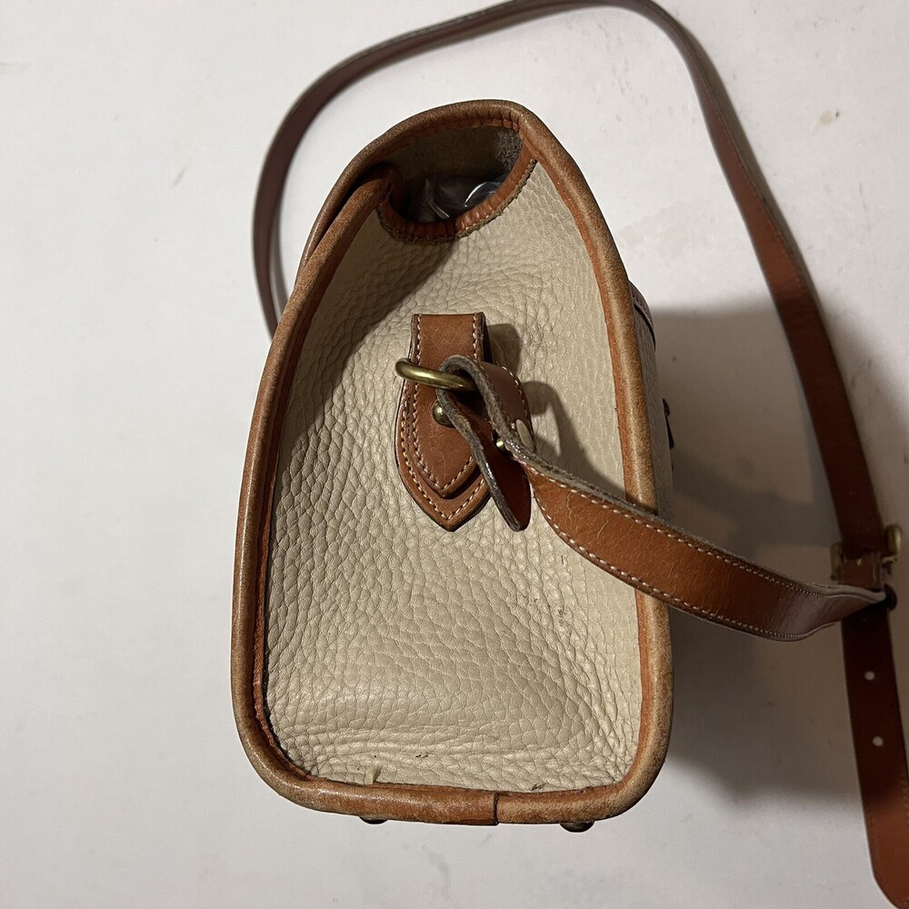 Vintage Dooney & Bourke Purse R25 Medium Essex Bone British Tan Leather - Picture 12 of 16